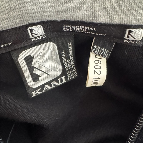 VTG Y2K Karl Kani Navy Black Velour Hoodie Size: XXL - Picture 4 of 8